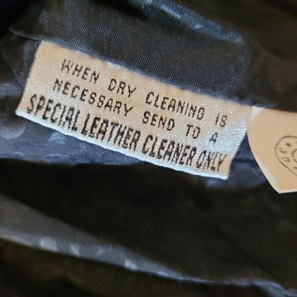 Vintage 80's Jacket Leather Bomber Multimedia Metallic Embossed Suede Black L - Picture 16 of 16